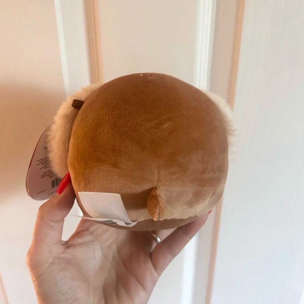 ⭐️ NEW Squishmallows Brown and White Dog with Red Bone
